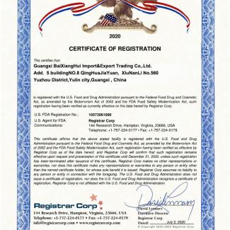 FDA Certificate 